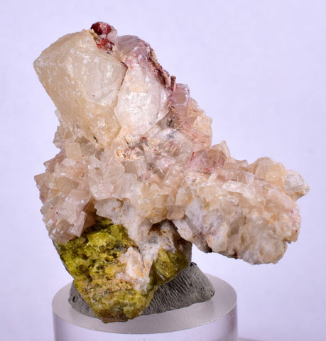 4ms EPIDOTE CALCITE CRYSTALS Cluster Peru Green Color Mineral Specimen C987