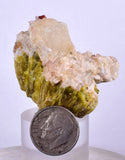 4ms EPIDOTE CALCITE CRYSTALS Cluster Peru Green Color Mineral Specimen C987