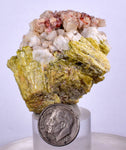 4.9cms EPIDOTE CALCITE CRYSTALS Cluster Peru Green Color Mineral Specimen C988