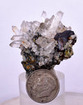 3.4cms HEMATITE QUARTZ CRYSTALS Peru Mineral Spacimen Collector X18
