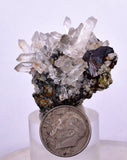 3.4cms HEMATITE QUARTZ CRYSTALS Peru Mineral Spacimen Collector X18