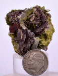 3.2cms AXINITE EPIDOTE  HEMATITE Crystals Cluster Prehnite Peru Mineral Specimen Collectors C998