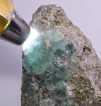 9.4cms GREEN FLUORITE CRYSTALS Pyrite Quartz Peru Huanzala Shiny Mineral Specimen K90