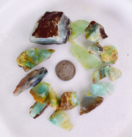 52Grams Lot BLUE OPAL ROUGH Peru Rough Scenic Quality Translucent Jewelry O747