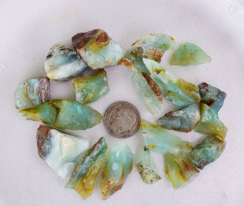 53Grams Lot BLUE OPAL ROUGH Peru Rough Scenic Quality Translucent Jewelry O748