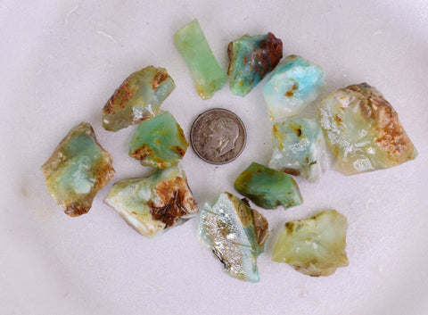 54Grams Lot BLUE OPAL ROUGH Peru Rough Scenic Quality Translucent Jewelry O752