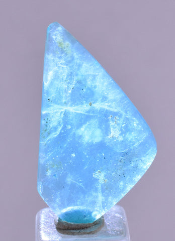 7carats BLUE OPAL CABOCHON Pendant Wire Wrap Caribean Turquoise Color Peru B79