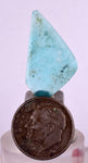 7carats BLUE OPAL CABOCHON Pendant Wire Wrap Caribean Turquoise Color Peru B79