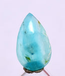 0.5carats BLUE OPAL CABOCHON Pendant Wire Wrap Caribean Turquoise Color Peru B81