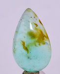 4carats BLUE OPAL CABOCHON Pendant Wire Wrap Caribean Turquoise Color Peru B84