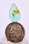 4carats BLUE OPAL CABOCHON Pendant Wire Wrap Caribean Turquoise Color Peru B84