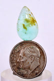 4carats BLUE OPAL CABOCHON Pendant Wire Wrap Caribean Turquoise Color Peru B84