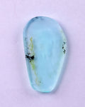 17carats BLUE OPAL CABOCHON Pendant Wire Wrap Caribean Turquoise Color Peru B80
