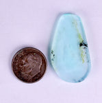17carats BLUE OPAL CABOCHON Pendant Wire Wrap Caribean Turquoise Color Peru B80