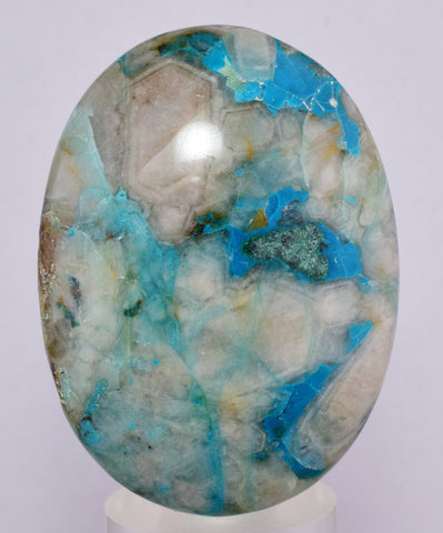 150carats BLUE CHRYSOCOLLA QUARTZ Malachite Peru Scenic Cabochon Pendant B85