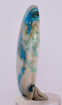 150carats BLUE CHRYSOCOLLA QUARTZ Malachite Peru Scenic Cabochon Pendant B85
