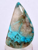 37.5carats BLUE CHRYSOCOLLA QUARTZ Malachite Peru Scenic Cabochon Pendant B87