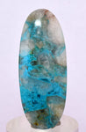 25.5carats BLUE CHRYSOCOLLA QUARTZ Malachite Peru Scenic Cabochon Pendant B88