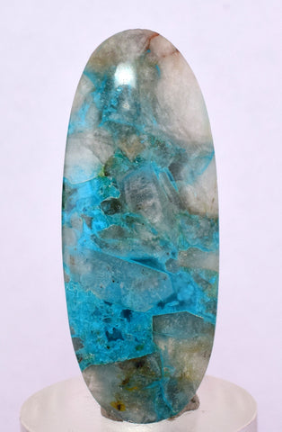 25.5carats BLUE CHRYSOCOLLA QUARTZ Malachite Peru Scenic Cabochon Pendant B88