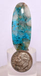25.5carats BLUE CHRYSOCOLLA QUARTZ Malachite Peru Scenic Cabochon Pendant B88