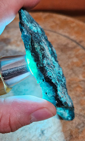 9.8cms BLUE MALACHITE BOTRYOIDAL Peru Translucent New Find Stalactite Minerals Specimensn U578