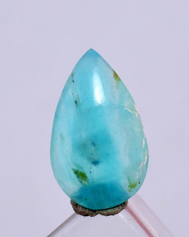 0.5carats BLUE OPAL CABOCHON Pendant Wire Wrap Caribean Turquoise Color Peru B81