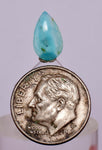 0.5carats BLUE OPAL CABOCHON Pendant Wire Wrap Caribean Turquoise Color Peru B81