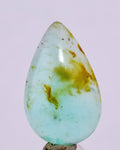 4carats BLUE OPAL CABOCHON Pendant Wire Wrap Caribean Turquoise Color Peru B84