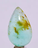 4carats BLUE OPAL CABOCHON Pendant Wire Wrap Caribean Turquoise Color Peru B84