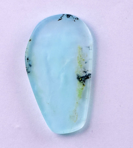 17carats BLUE OPAL CABOCHON Pendant Wire Wrap Caribean Turquoise Color Peru B80