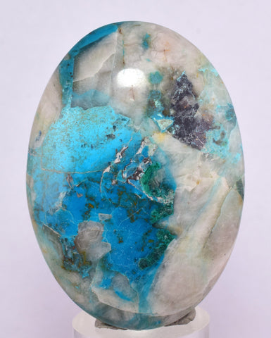 135carats BLUE CHRYSOCOLLA QUARTZ Malachite Peru Scenic Cabochon Pendant B86