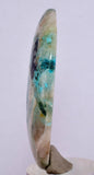 135carats BLUE CHRYSOCOLLA QUARTZ Malachite Peru Scenic Cabochon Pendant B86