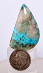 37.5carats BLUE CHRYSOCOLLA QUARTZ Malachite Peru Scenic Cabochon Pendant B87