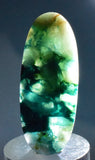25.5carats BLUE CHRYSOCOLLA QUARTZ Malachite Peru Scenic Cabochon Pendant B88