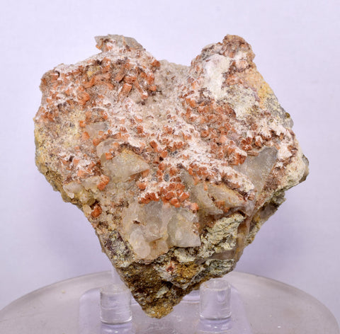 6.1cm RED ORANGE STILBITE Laumontite Calcite Crystals Peru Mineral Specimen F426