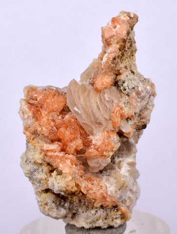 3.6cm RED ORANGE STILBITE Laumontite Calcite Crystals Peru Mineral Specimen F427