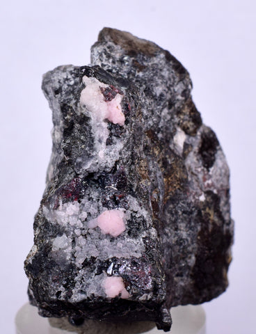 4.4cms PROUSTITE RUBY SILVER Calcite Quartz Crystal Peru Mineral Specimen H331