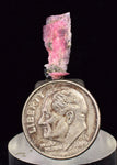 1.5cms PINK RHODONITE CRYSTALS Quartz Pyrite Miniature Peru Bright Chiurucu Mine Mineral Specimen R636