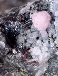 4.4cms PROUSTITE RUBY SILVER Calcite Quartz Crystal Peru Mineral Specimen H331