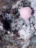 4.4cms PROUSTITE RUBY SILVER Calcite Quartz Crystal Peru Mineral Specimen H331