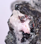 4.4cms PROUSTITE RUBY SILVER Calcite Quartz Crystal Peru Mineral Specimen H331