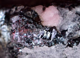 4.4cms PROUSTITE RUBY SILVER Calcite Quartz Crystal Peru Mineral Specimen H331
