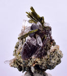 5.2cms AXINITE QUARTZ CRYSTALS Epidote Cluster Prehnite Peru Mineral Specimen Collectors AZ582