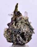 5.2cms AXINITE QUARTZ CRYSTALS Epidote Cluster Prehnite Peru Mineral Specimen Collectors AZ582