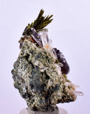 5.2cms AXINITE QUARTZ CRYSTALS Epidote Cluster Prehnite Peru Mineral Specimen Collectors AZ582