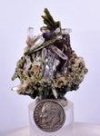 5.2cms AXINITE QUARTZ CRYSTALS Epidote Cluster Prehnite Peru Mineral Specimen Collectors AZ582