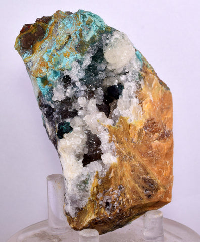 7.7cms GEM SILICA CHRYSOCOLLA Atacamite Malachite Druzy Quartz Stalactites Lily Mine Peru Mineral Specimen D268