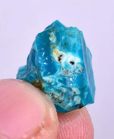 7carats GEM SILICA CHRYSOCOLLA Chalcedony Peru High Yield New Find Rough Sky Blue Translucent Rare Mineral Specimen S115