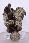 5.3cms AXINITE EPIDOTE QUARTZ Crystals Cluster Prehnite Peru Mineral Specimen Collectors AZ580