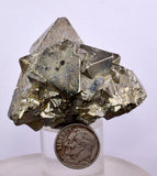 5.1cms PYRITE OCTAHEDRAL PERU Shiny Crystals Mineral Specimen Peru Collector M241